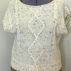 Anthropologie XS Pilcro Cream Cabled Knit Vest